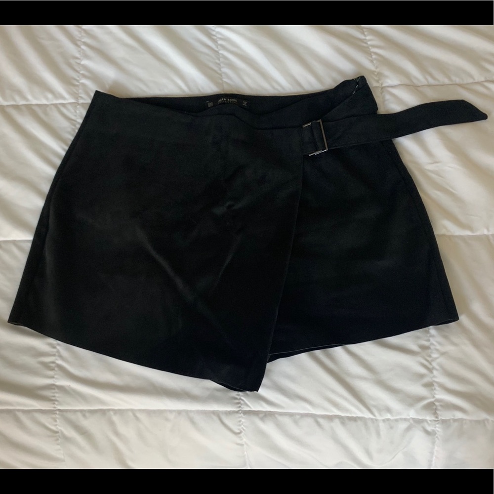 Black suede skort